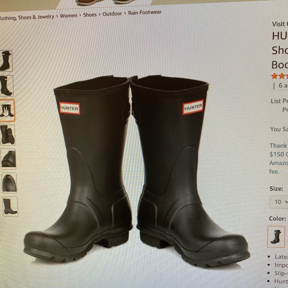Hunter women’s boots (short)